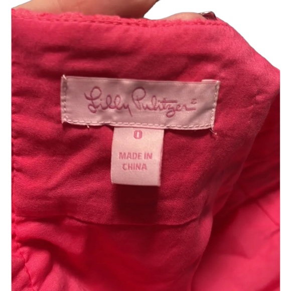 Lilly Pulitzer hot pink dress with gold hardware. Size 0 - Picture 9 of 12